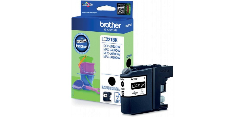 Brother inktcartridge, 260 pagina's, OEM LC-221BKBP, zwart