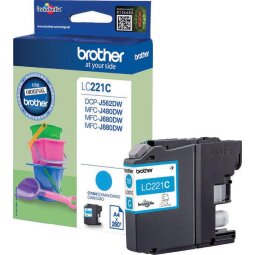 Brother cartouche d'encre, 260 pages, OEM LC-221CBP, cyan