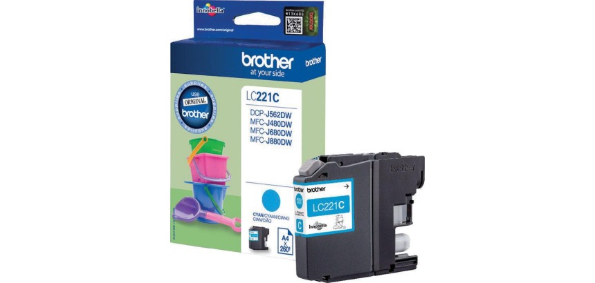 Brother LC221C - cyan - original - ink cartridge