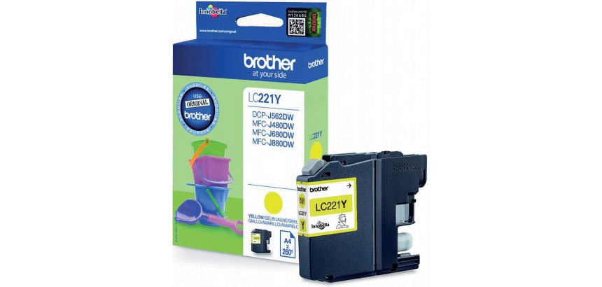 Brother inktcartridge, 260 pagina's, OEM LC-221YBP, geel