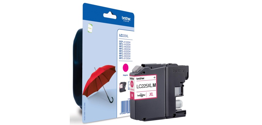 Brother inktcartridge, 1200 pagina's, OEM LC-225XLM, magenta, op blister