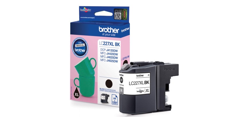 Brother inktcartridge, 1.200 pagina's, OEM LC-227XLBK, zwart, op blister