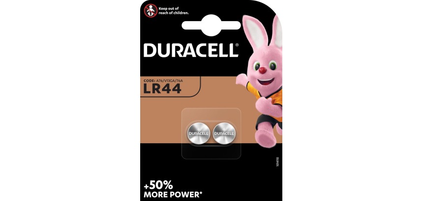Duracell piles bouton Electronics, LR44, blister 2 pièces