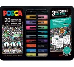 Uni Posca paint markers Doodle Art, various tips, metal box of 20 pieces