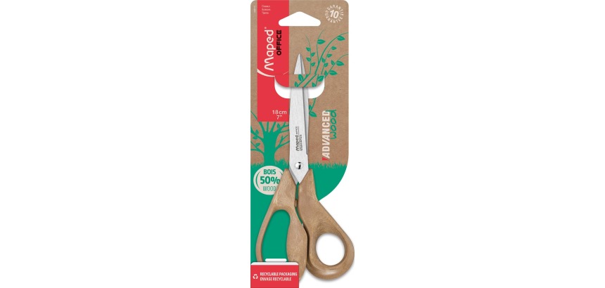 Maped Office Advanced Wood Schere, 18 cm, asymmetrisch