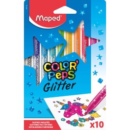 Maped Color'Peps Glitter feutre, étui de 10 pièces, assorti