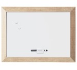 Bi-Office Tableau blanc magnétique Kamashi avec cadre naturel