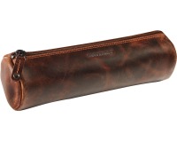 Maverick lederen pennenzak, rond, large, bruin