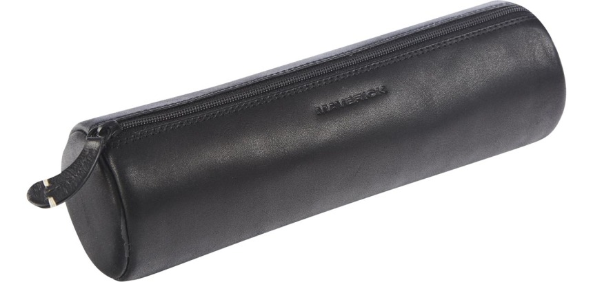 Maverick trousse en cuir, rond, large, noir