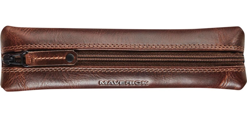 Maverick trousse en cuir, plate, brun