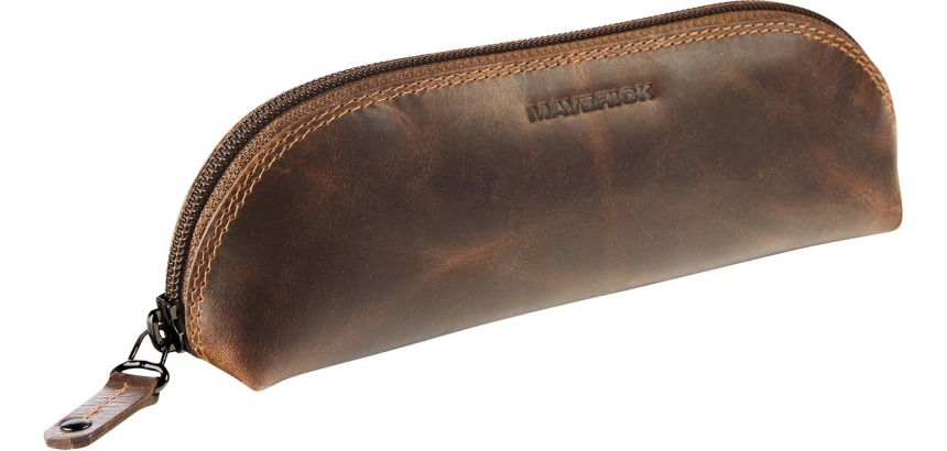Maverick trousse en cuir, ovale, brun