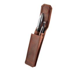 Etui stylos Maverick The Original pour 2 stylos cuir marron