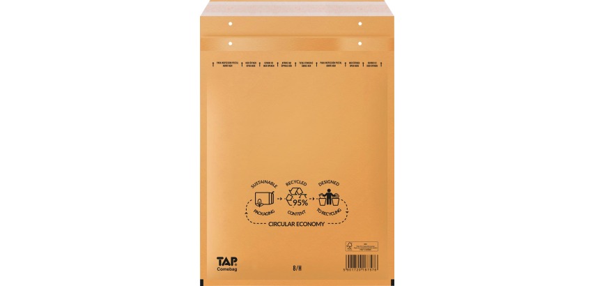 Comebag luchtkussenenveloppen, ft 270 x 360 mm, met stripsluiting, bruin, doos van 100 stuks