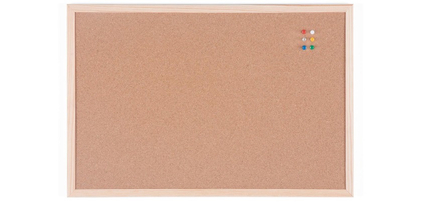 Bi-Office kurkbord met houten kader, ft 60 x 40 cm