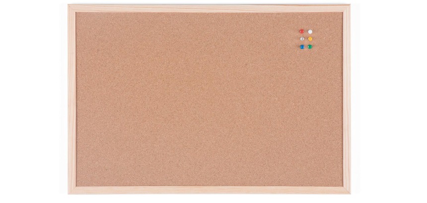 Bi-Office cork board with wooden frame, size 60 x 40 cm