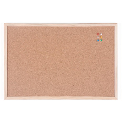 Bi-Office tableau en liège avec cadre en bois, ft 60 x 40 cm