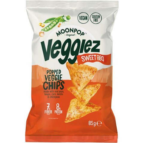 Moonpop Veggiez chips Sweet BBQ, sachet de 85 g