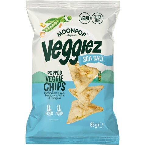 Moonpop Veggiez chips Sea Salt, sachet de 85 g