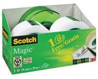 Pack 3 cintas adhesivas Scotch Magic + 1 dispensador gratis
