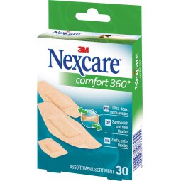 3M pleister Nexcare Comfort 360° 3 formaten, pak van 30 stuks