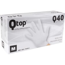 Gants en nitrile, medium, blanc, boîte de 100 pièces