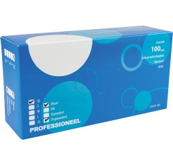 Handschoenen uit nitril,  extra small, blauw, doos van 100 stuks