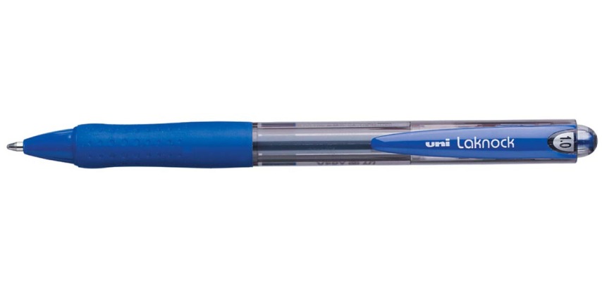 Uni-ball balpennen Laknock schrijfbreedte 0,4 mm, schrijfpunt: 1 mm, medium punt, blauw