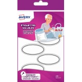 Avery Family étiqettes solubles ovales, ft 5,5 x 3 cm, sachet brochable avec 18 étiquettes