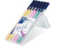 Staedtler viltstift Triplus Color, opstelbare box met 6 pastelkleuren