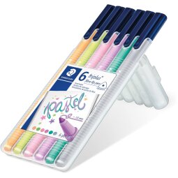 Staedtler feutre Triplus Color, étui chevalet de 6 couleurs pastel