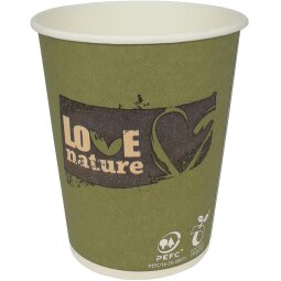 Drinkbeker Love Nature, uit karton, 150ml, pak van 100 stuks