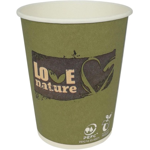 Gobelet Love Nature, en carton, 150ml, paquet de 100 pièces