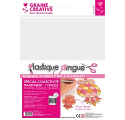 Graine Créative plastique dingue, transparant, étui de 7 feuilles