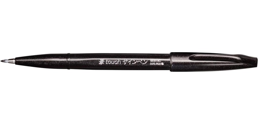 Pentel Sign Pen Brush Touch felt-tip pen, black