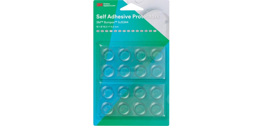 3M selbstklebende Bumpon-Puffer, transparent, Blisterpackung mit 16 Stück