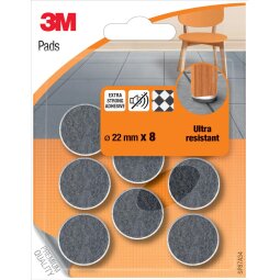 3M Pads, Ultra Resistant, diamètre de 22 mm, blister de 8 pièces