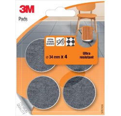 3M pads de protection, en feutre, diamètre 34 mm, blister de 4 pièces