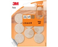 EN_3M PADS FEUTRE 25MM BLS8