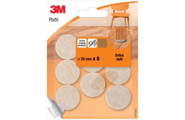DE_3M PADS FEUTRE 25MM BLS8