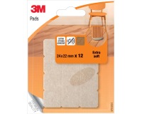 3M Viltjes, Extra soft, ft 24 x 22 mm, blister van 12 stuks