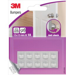 3M butées adhésives, ft 13 x 13 mm, transparent, blister de 10 pièces