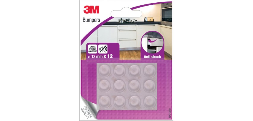 3M Stoßfänger, stoßfest, 13 mm, Blisterpackung mit 12 Stück