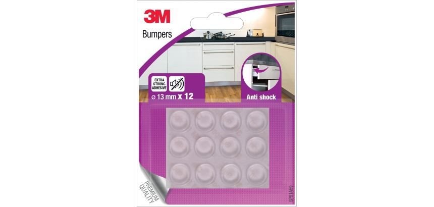 3M Bumpers, Anti shock, 13 mm, blister de 12 pièces