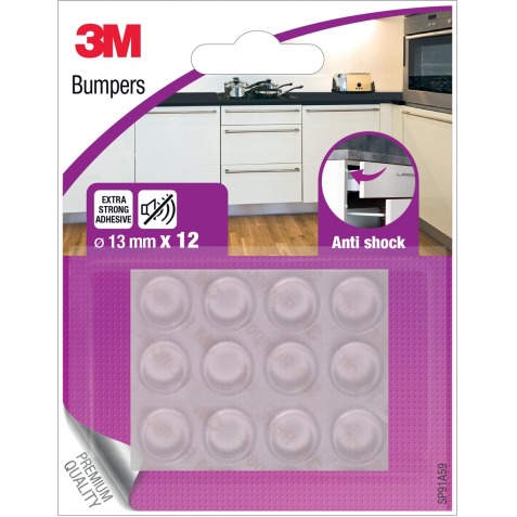 3M Bumpers, Anti shock, 13 mm, blister de 12 pièces