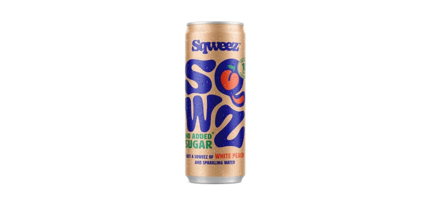 SQWZ frisdrank White Peach BIO, blikje van 25 cl, pak van 12 stuks