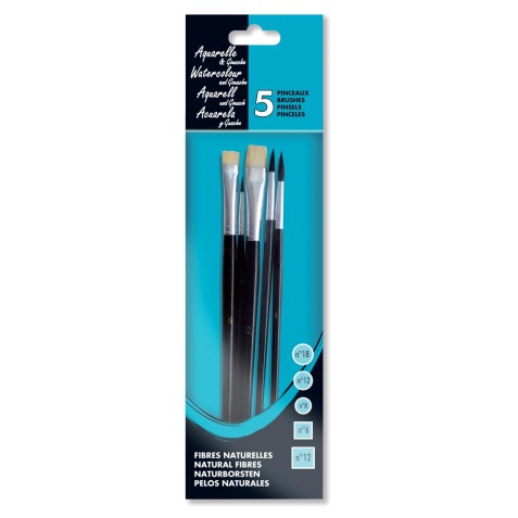 Pinceau aquarelle, set de 5