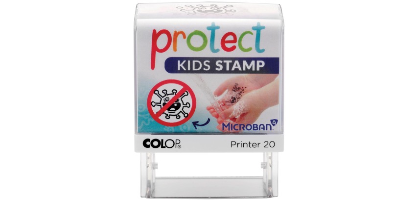 Colop Printer 20 Microban, Protect Kids Stempel, Stempel der Kindern hilft, ihre Hände zu waschen.