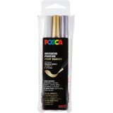 Posca paintmarker PCF-350, pointe pinceau, étui de 3 pièces, assorti (or, argent et blanc)