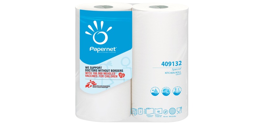 Papernet Spezial-Papierhandtuchrolle, 2-lagig, 48 Blatt, Packung mit 2 Rollen