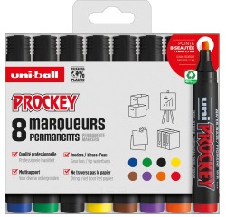 Uni-ball Permanent-Marker Prockey PM-126, Hülle von 8 Exemplaren, Assortiment
